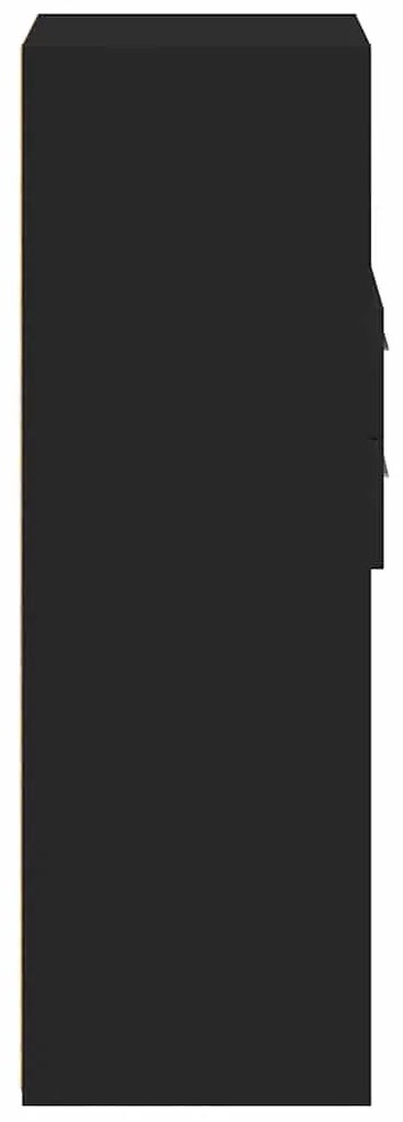 Armário alto 30x42,5x124 cm derivados de madeira preto