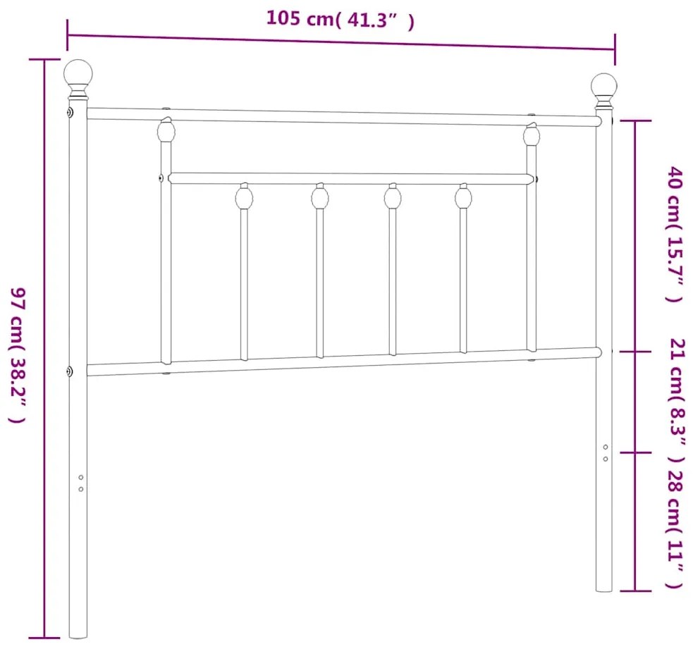 Cabeceira de cama 100 cm metal preto
