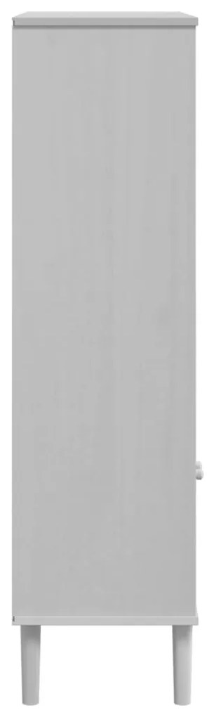 Estante SENJA aspeto de vime 90x35x130 cm pinho maciço branco