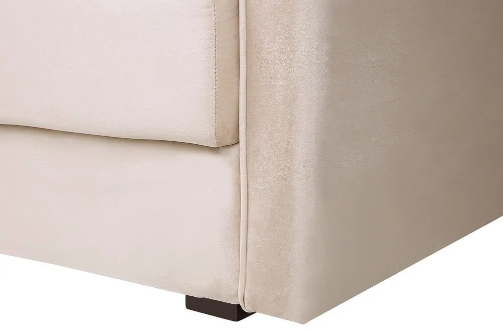 Sofá-cama de 3 lugares com arrumação em veludo creme EKSJO Beliani