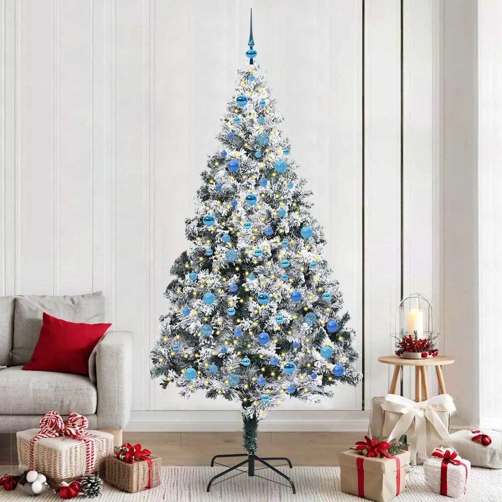 vidaXL Árvore de Natal Artificial Branco 240 cm PVC, Aço e Plástico