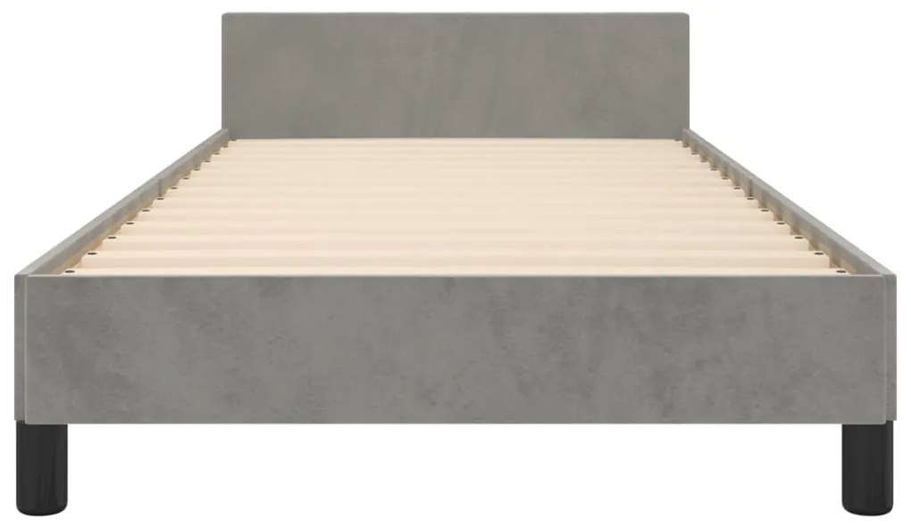 Estrutura de cama sem colchão 80x200 cm veludo cinzento-claro