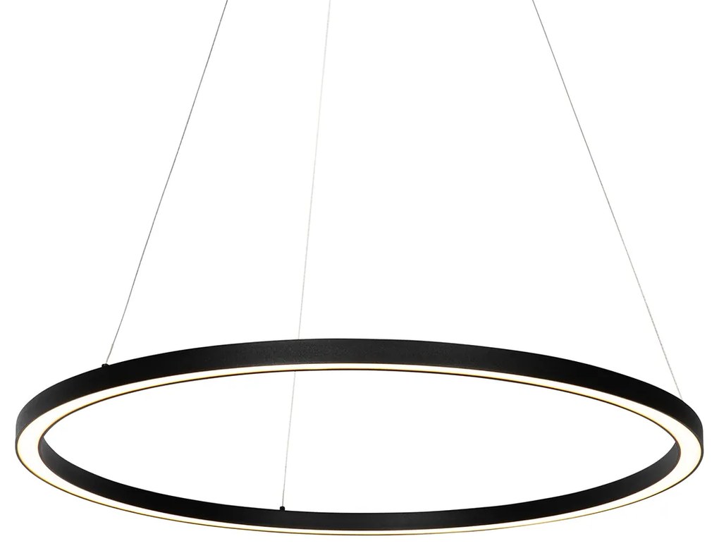 Candeeiro suspenso preto 80 cm com LED regulável em 3 etapas - Girello Design