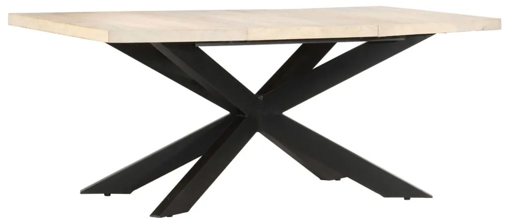 Mesa de jantar 180x90x76 cm madeira mangueira maciça branqueada