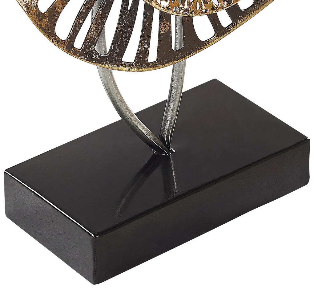 Figura decorativa de metal dourado/prateado URANIUM Beliani