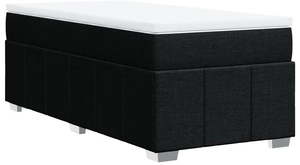 Cama com molas/colchão 80x200 cm tecido preto