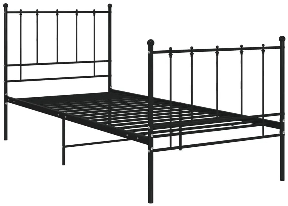 Estrutura de cama 100x200 cm metal preto