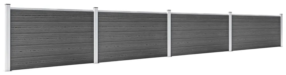 Conjunto de painéis de vedação WPC 699x105 cm preto