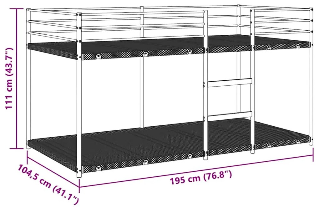 Beliche sem colchão 100x190 cm aço branco