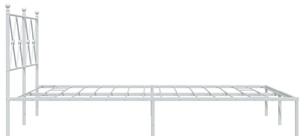 Estrutura de cama com cabeceira 140x200 cm metal branco