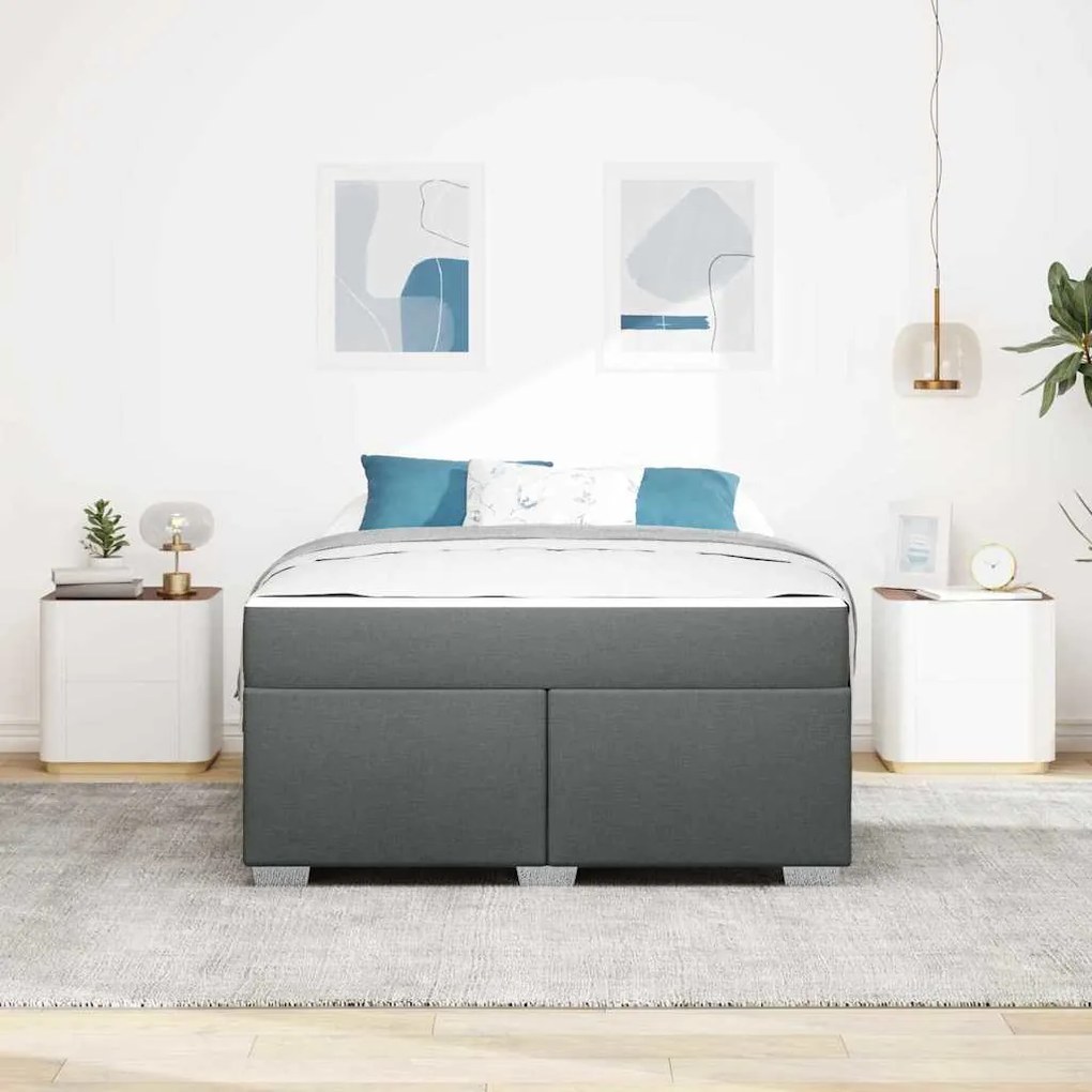 Estrutura da Cama Outros Cinzento escuro 160 x 200 cm tecido