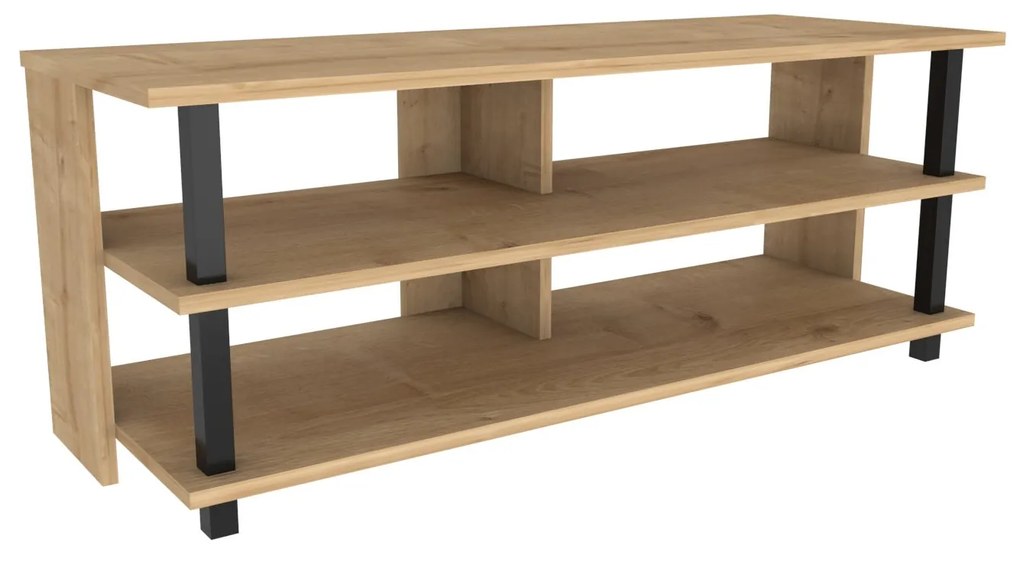 Móvel para TV Pueblo – Preto Carvalho – 120 cm x 44,6 cm x 47,4 cm