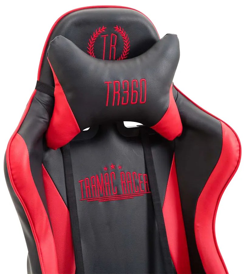 Cadeira Gaming Ignite em imitação de pele preto/vermelho