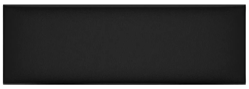 Painel de parede 12 pcs 90x30 cm couro artificial 3,24 m² preto