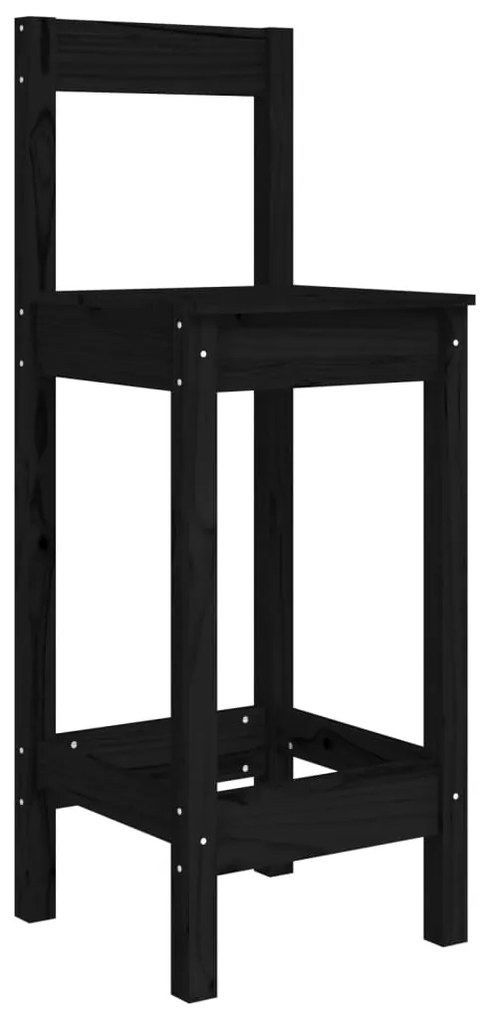 Cadeiras de bar 2 pcs 40x41,5x112 cm pinho maciço preto