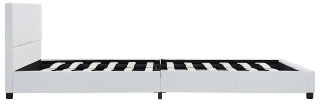 Estrutura de cama 140x200 cm couro artificial branco