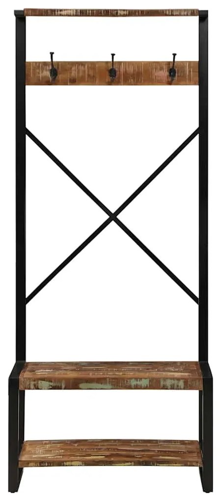 Suporte para roupas 80x40x190 cm madeira reciclada maciça