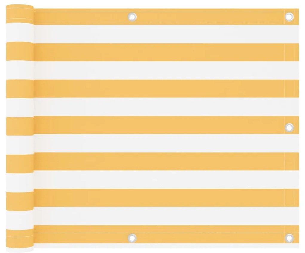 Tela de varanda 75x600 cm tecido Oxford branco e amarelo