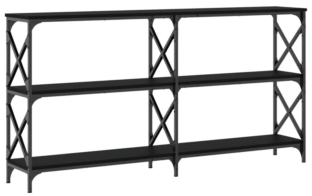 Mesa consola 156x28x80,5 cm derivados de madeira preto