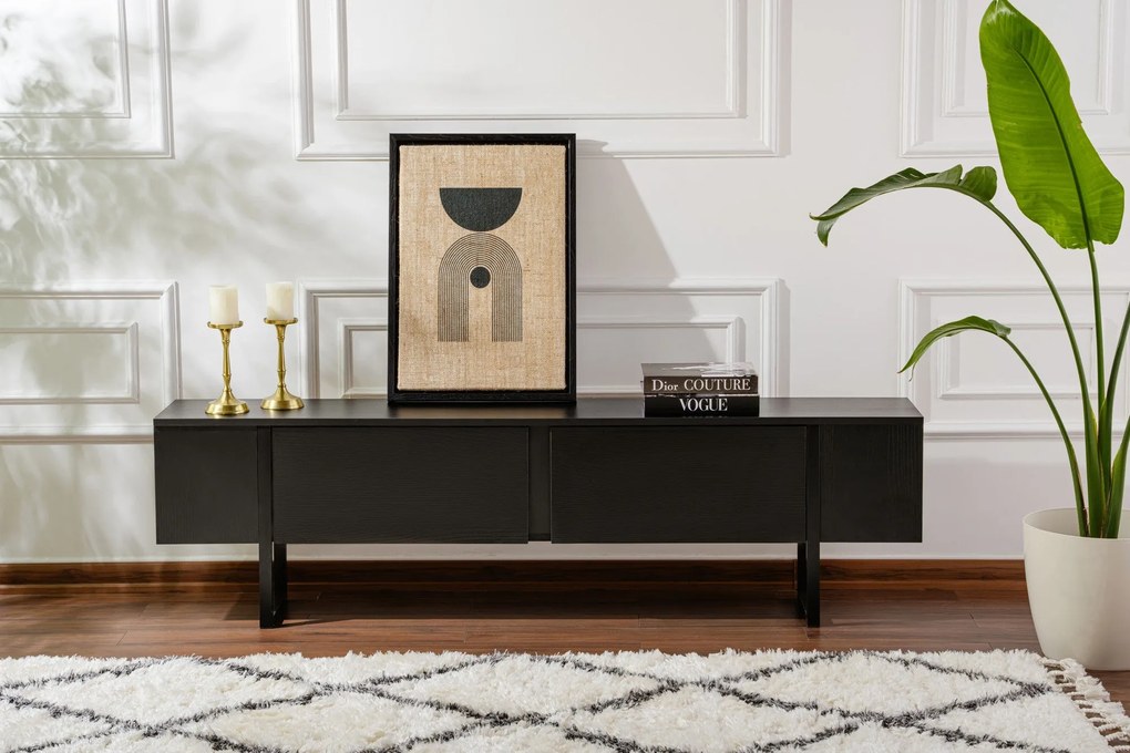 Móvel TV Serenity – Preto Madeira – 180x50x29,5 cm