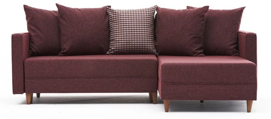 Sofá-Cama de Canto Aydam – Vermelho Claret – 215x80x150 cm