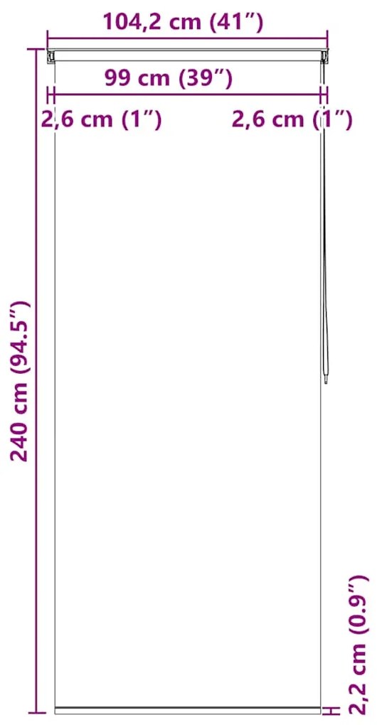 Estore de rolo para o duche 100x240 cm círculos