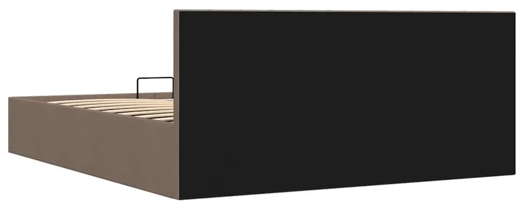Cama hidráulica c/ arrumação 180x200cm tecido cinza-acastanhado
