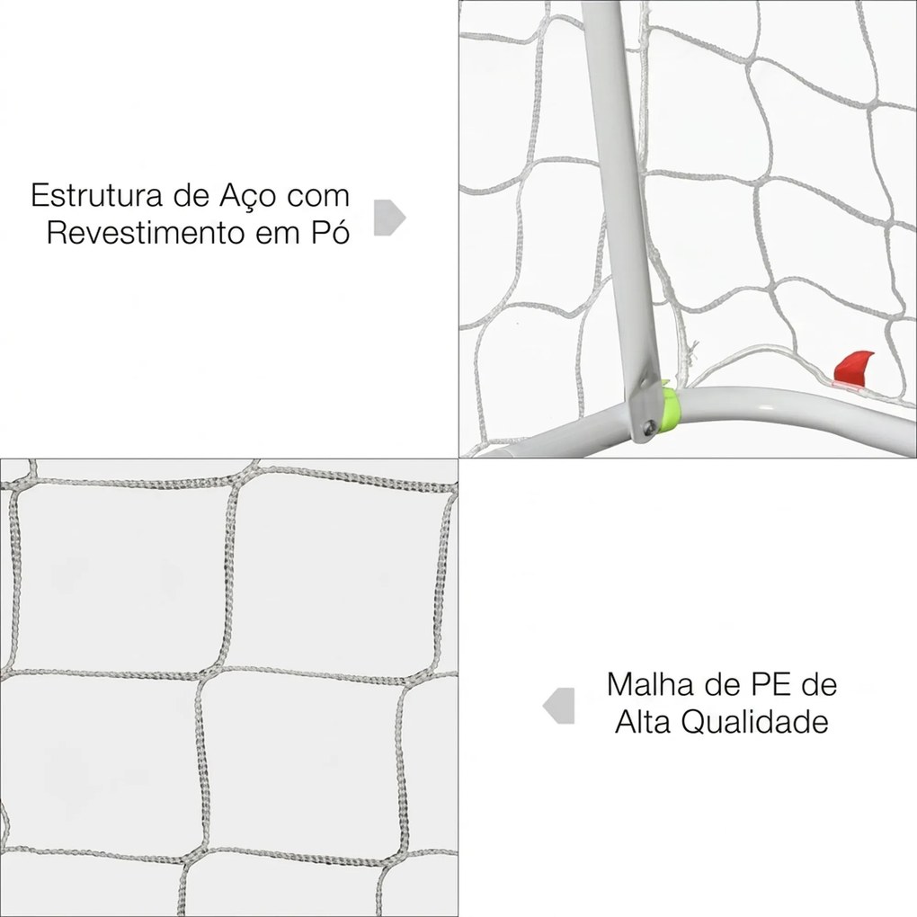 Baliza de Futebol com Estrutura Metálica e Rede para Treino no Jardim ao Ar Livre 186x62x123 cm Amarelo