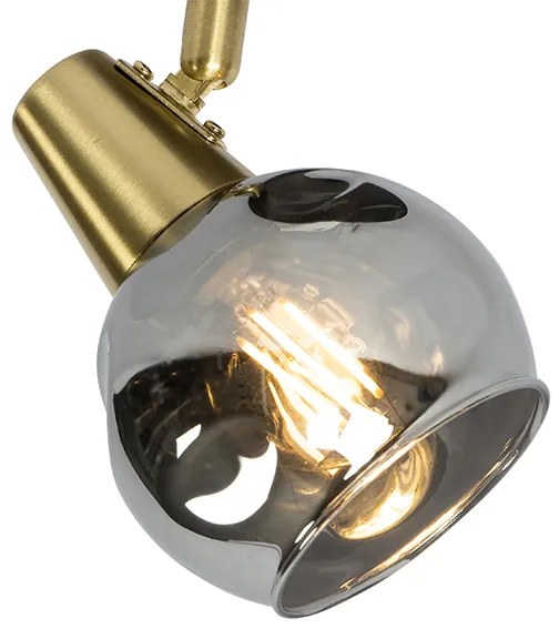 Projetores Art Deco dourado com vidro fumê - Vidro Art Deco