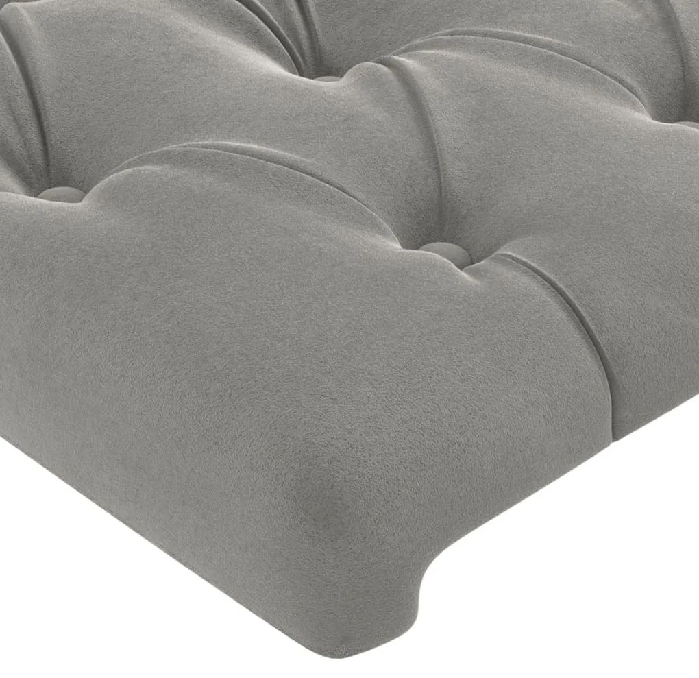 Estrutura de cama sem colchão 160x200 cm veludo cinzento-claro