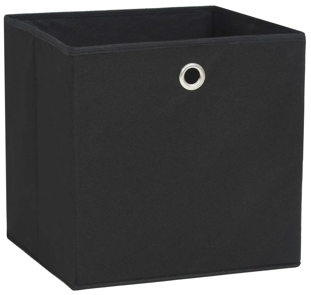 Caixas arrumação 10 pcs 28x28x28 cm tecido-não-tecido preto