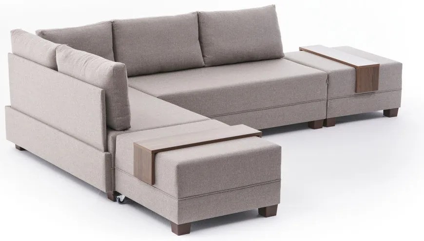 Sofá-Cama de Canto Fly – Creme – 210x70x280 cm