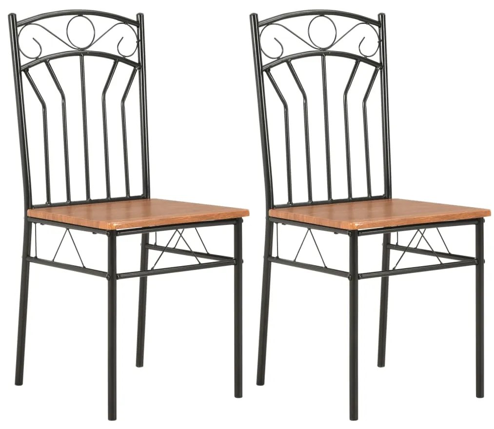 Cadeiras de jantar 2 pcs MDF castanho