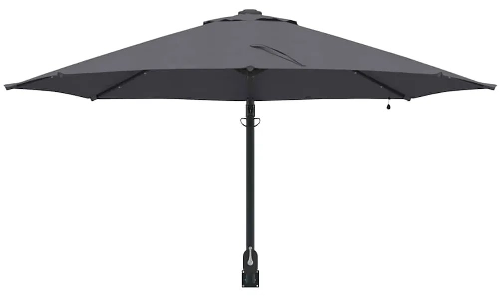 Parasol de Jardim Montado na Parede com LEDs Antracite, 248 cm