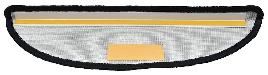 Tapetes de escada 30 pcs 56x17x3 cm preto