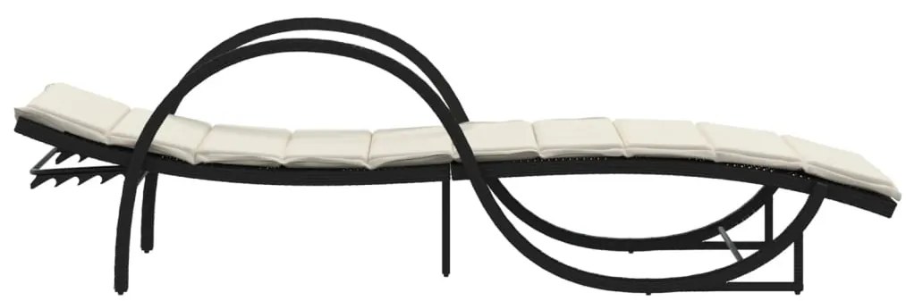 Espreguiçadeiras com mesa 2 pcs vime PE preto
