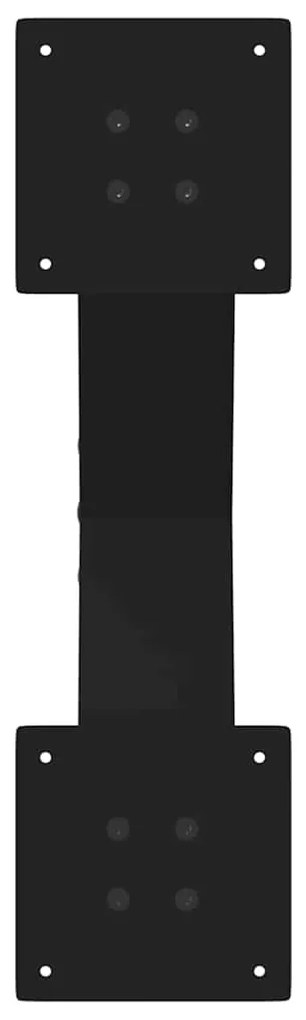 Pés para mesa de centro em formato de X, 2 peças, preto, 60x(30-31) cm