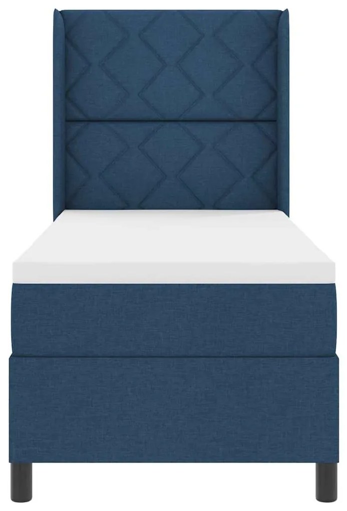 Cama Box com Colchão e Luz LED Azul, 80x200 cm, Tecido