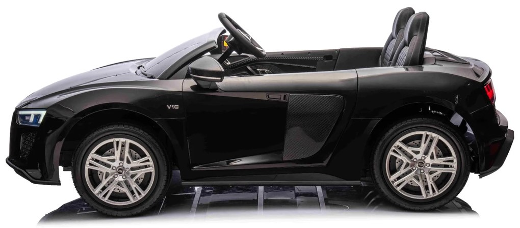 Carro elétrico para crianças Audi R8 SPYDER Dois lugares 24V, leitor MP3 com USB/AUX e Bluetooth, bateria 24V/14Ah, 2 motores de 200W, rodas EVA com s