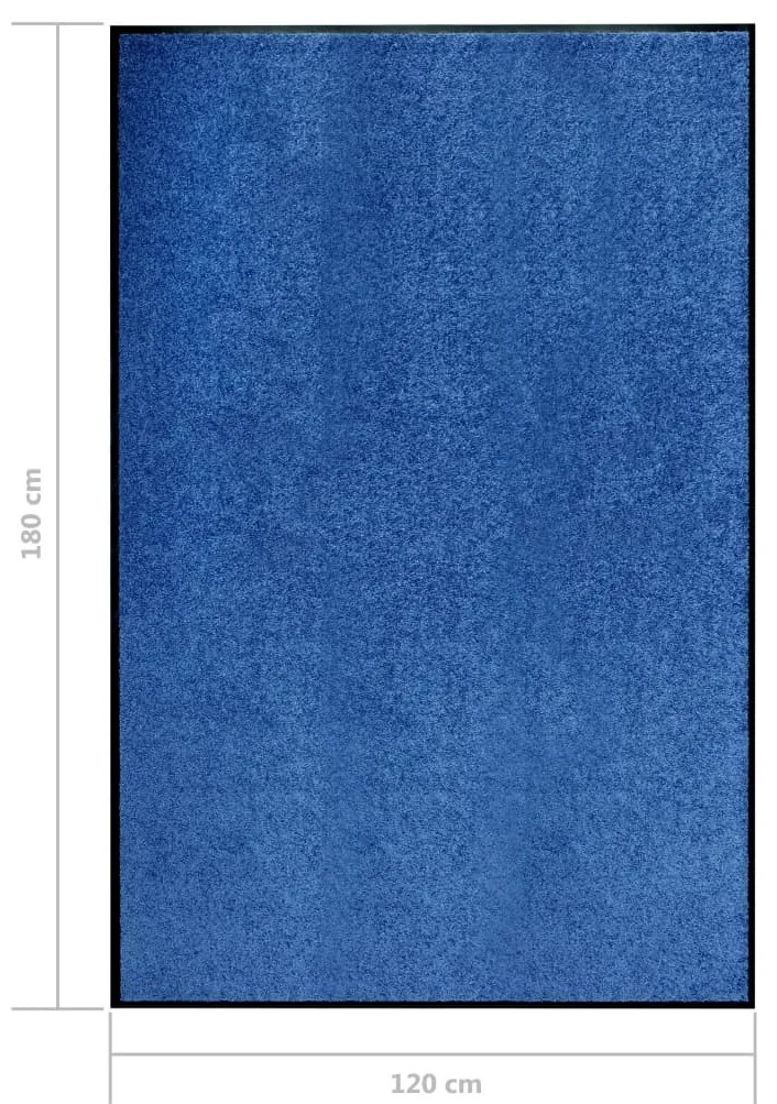 Tapete de porta lavável 120x180 cm azul