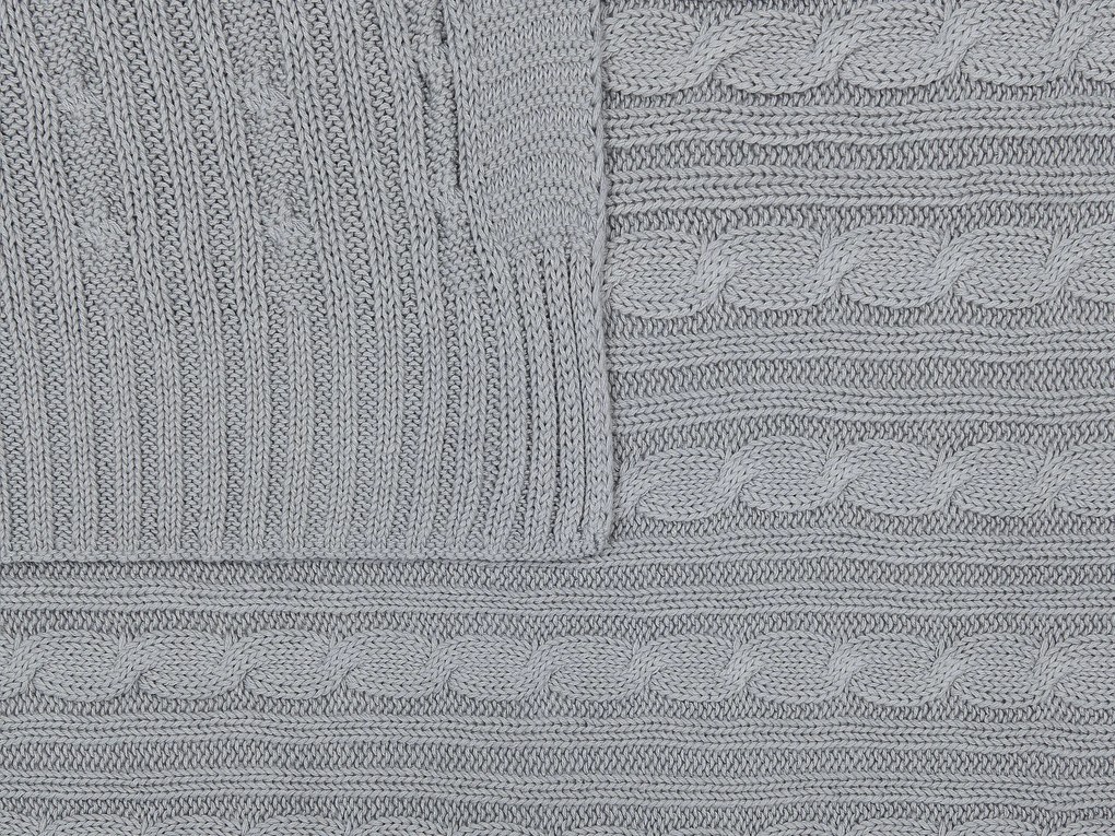 Manta decorativa em algodão cinzento claro 110 x 180 cm ANAMUR Beliani