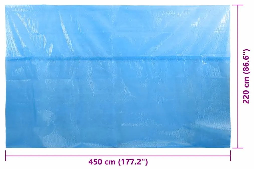 Cobertura de piscina retangular 450 x 220 cm PE azul