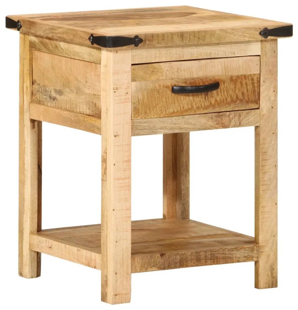 Mesa de cabeceira 40x40x50 cm madeira mangueira maciça