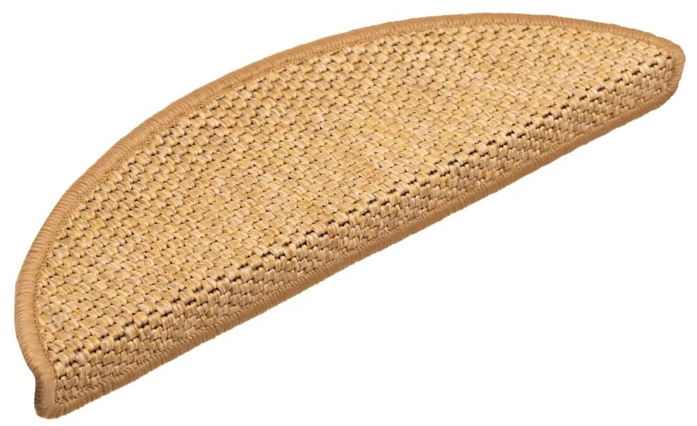 Tapetes escada adesivos aspeto sisal 15 pcs cor de sisal