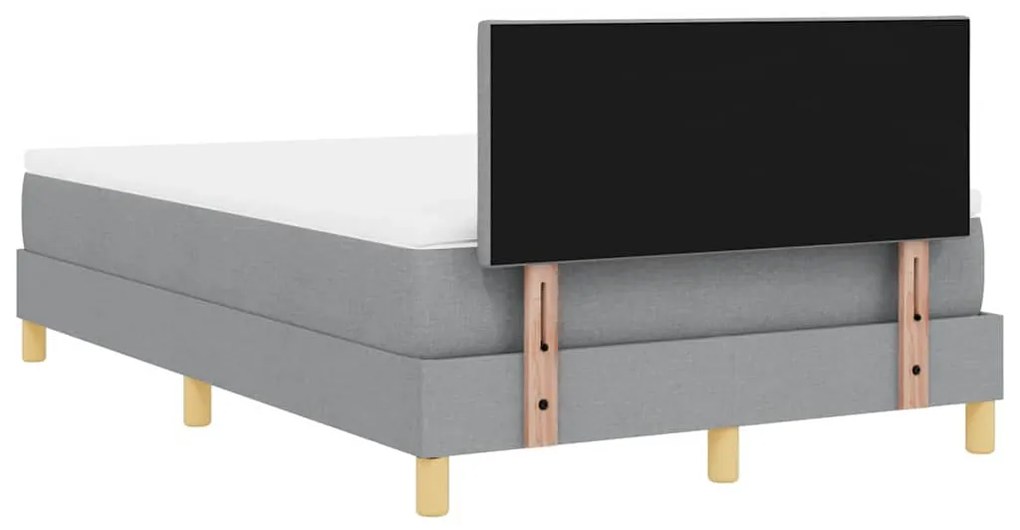 Cama Box Spring com Colchão Cinza Claro 120x200 cm Tecido