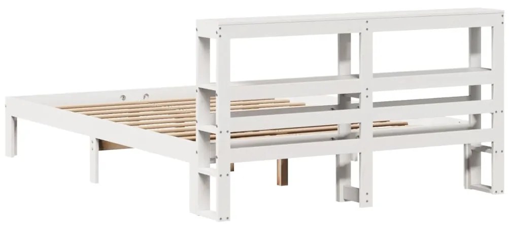 Estrutura de cama c/ cabeceira sem colchão 140x190 cm branco