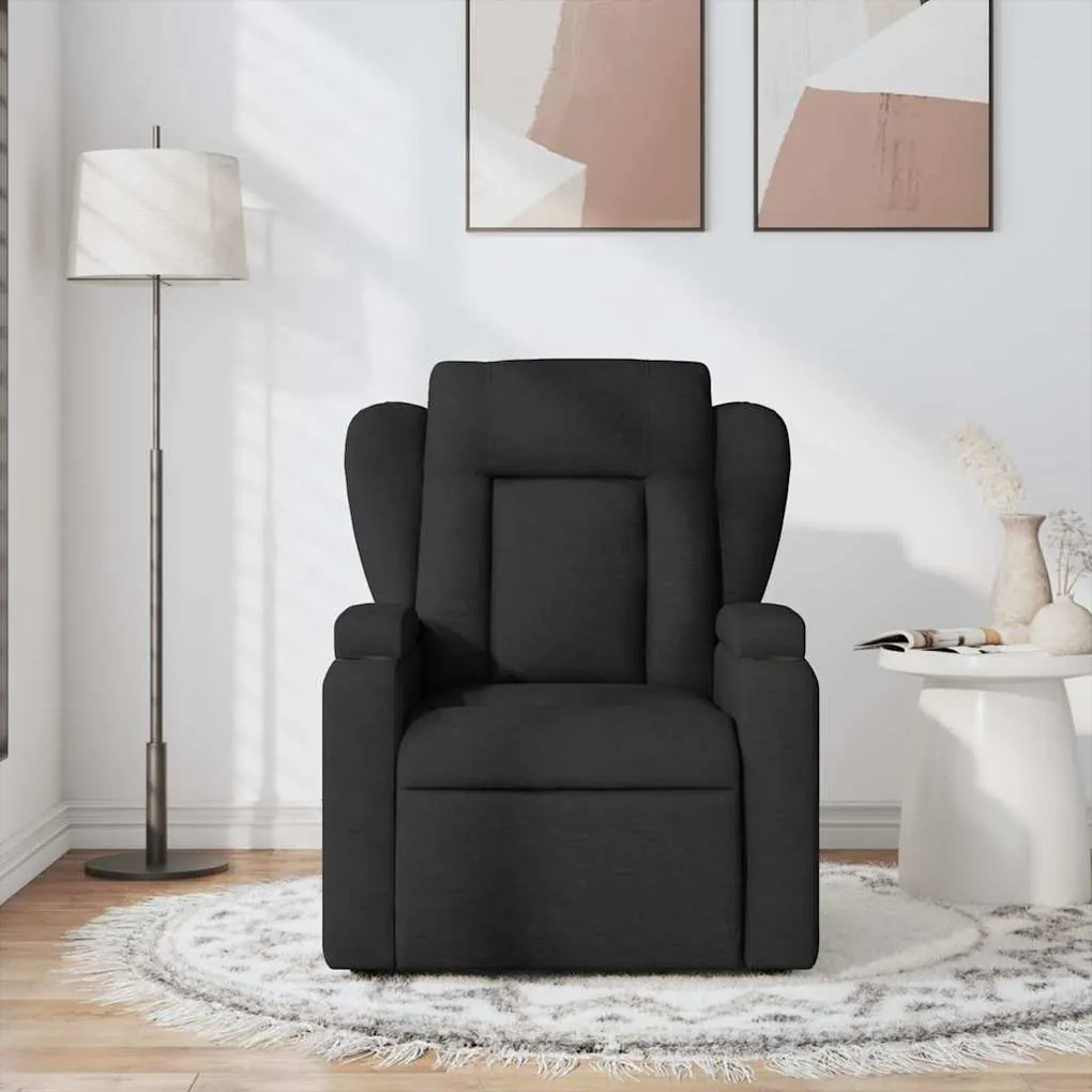 Poltrona de massagens reclinável tecido preto