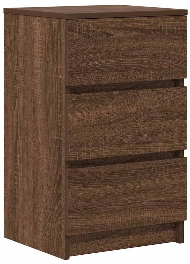 Mesas de cabeceira 3 gavetas 2pcs 39x35x65cm carvalho castanho