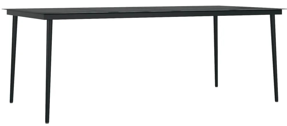 7 pcs conjunto de jantar para jardim preto