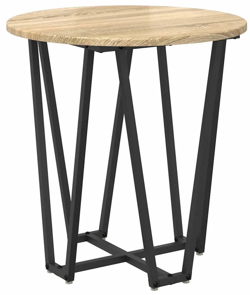 Mesa de Apoio vidaXL 2 pcs Madeira de Carvalho Sonoma e Metal